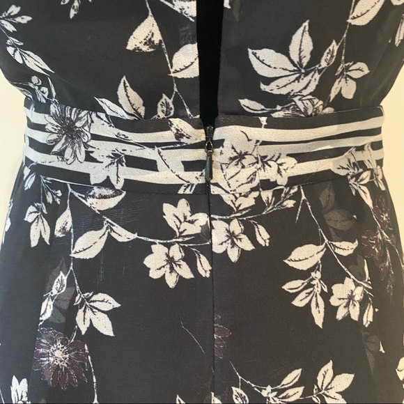 SHEIKE Halter Neck Floral Black Dress Ruffle Detail Elegant Cocktail Striped 8 - Picture 9 of 15